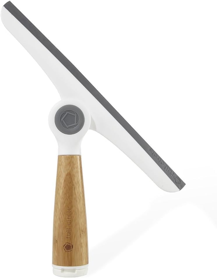 Full Circle Wipe Out Pivoting Shower Squeegee with Hanging Hook, White, 2 Piece - Image 2